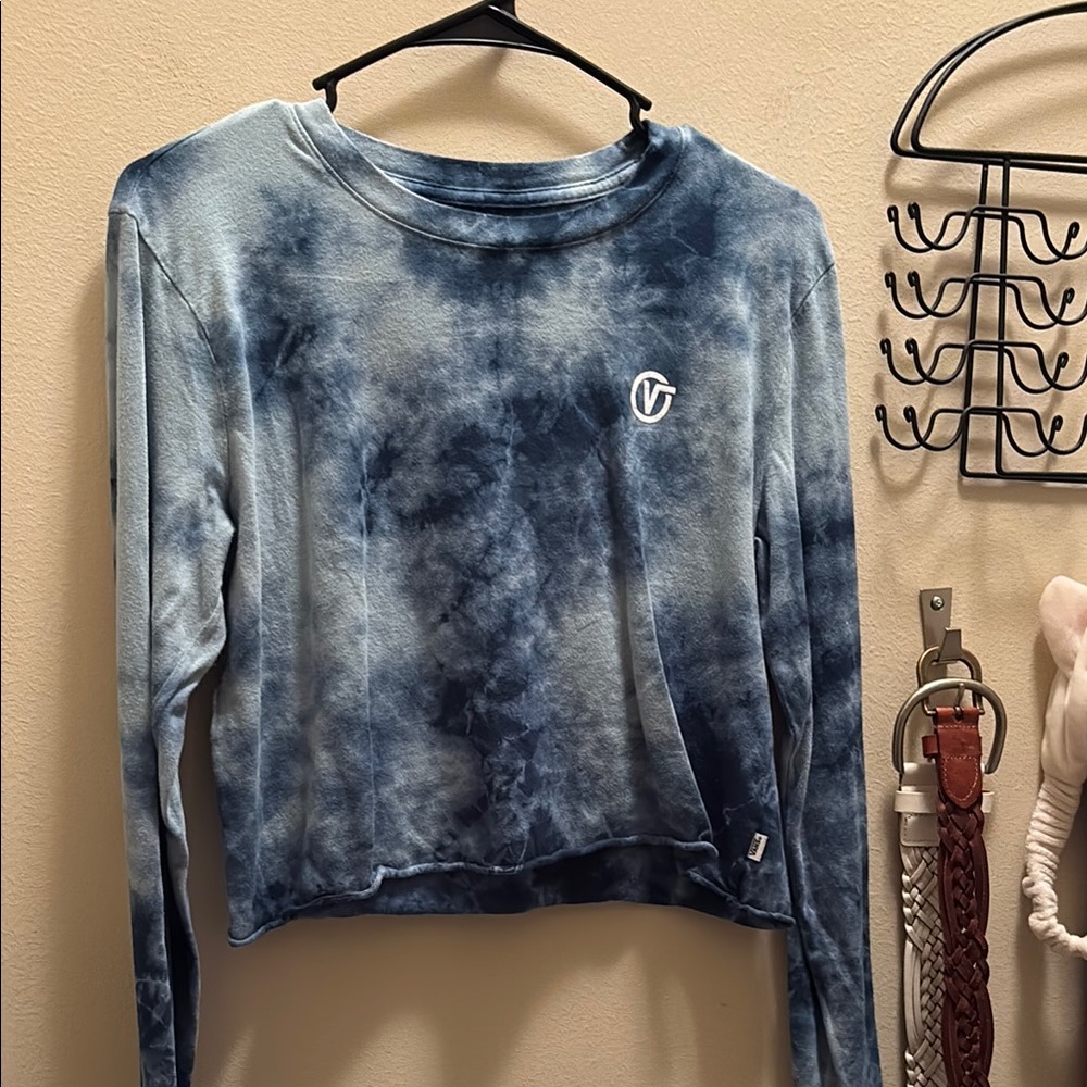 Vans Blue Long Sleeve Crop Top